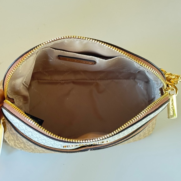 Michael Kors Jet Set Travel Dome Brown Crossbody Bag + Wallet Set - Picture 9 of 15